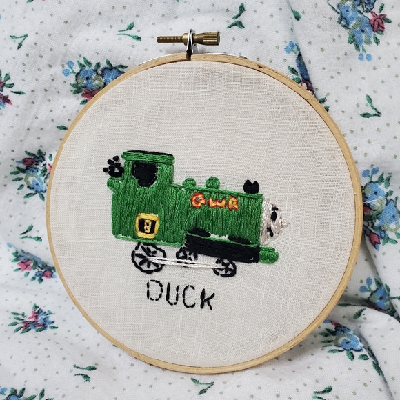 Handmade Thomas the Tank Engine Trains Embroidery Embroidered Hoop Wall Decor - Picture 11 of 12